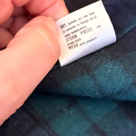 Vintage Pendleton 100% Virgin Wool Blue & Green Plaid Button Shirt Women’s Large - Picture 6 of 8